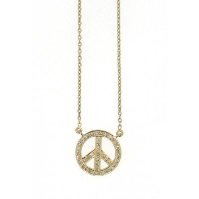 Peace Sign Pendant in Gold 18k
